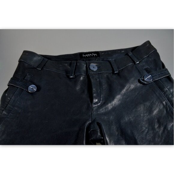 NWOT Patrizia Pepe Firenze Blue Leather Pants Size 42 - Picture 3 of 12